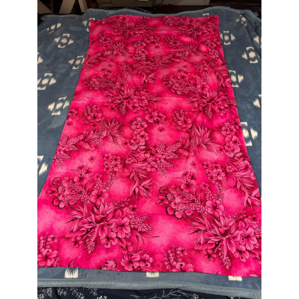Hawaiian Textiles Pink Tropical Hibiscus Floral Sarong Wrap Pareo 1712A